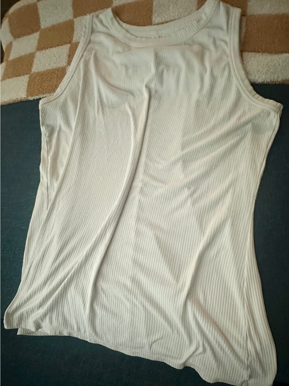 Lanebryant Women’s Sleeveless Ribbed Tank Top - White